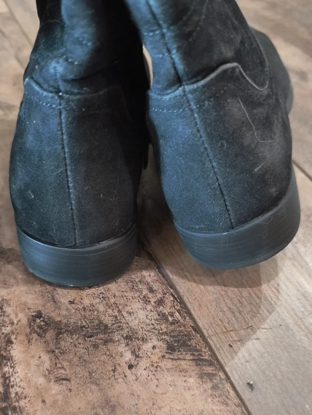 Black Suede-like Over-the-Knee Women's Boots